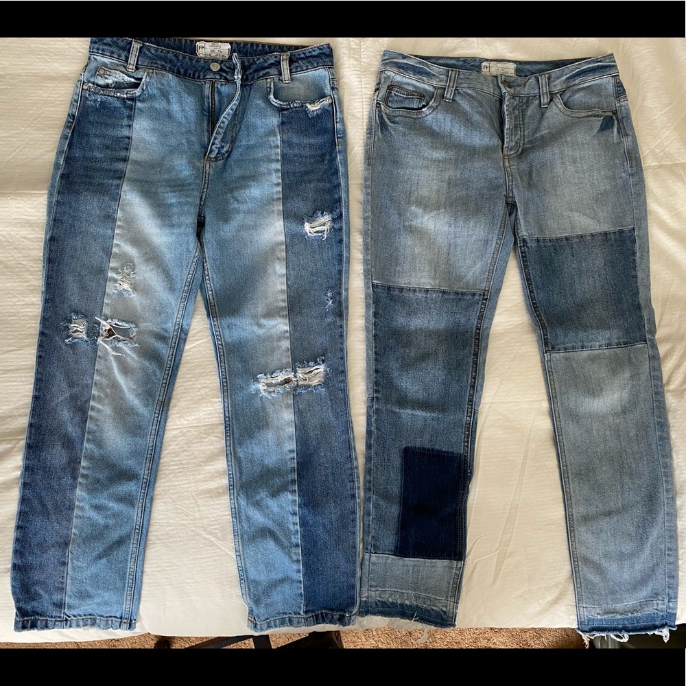 Free People Colorblock Jeans-Lot of 2 Pair Size 28